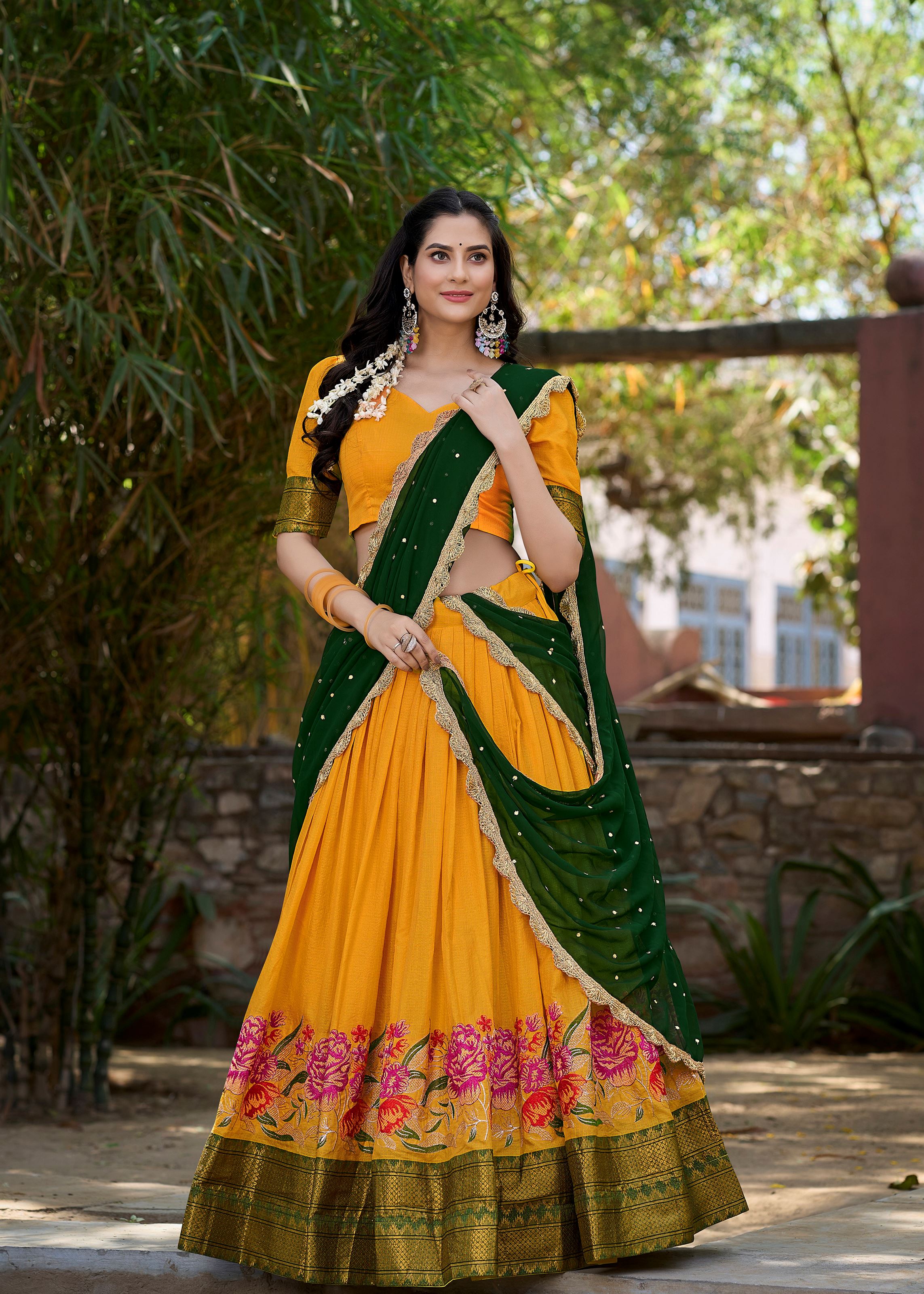 Glow in Yellow  Cotton Silk Beauty with Intricate Embroidery