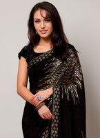 Gold Beautiful Bollywood Style Ceremonial Georgette Saree