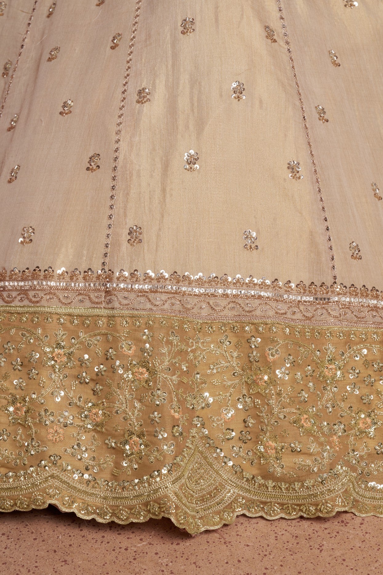 Gold Kanjivaram Tissue Handcrafted Bridal Lehenga Choli