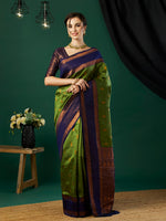 Green Banarasi Silk Woven Jari Designer Heavy Looks Glamorous Ceremonial Saree
