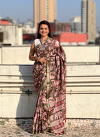 Green Classic Tussar Silk Saree With Woven And Designer Print Work