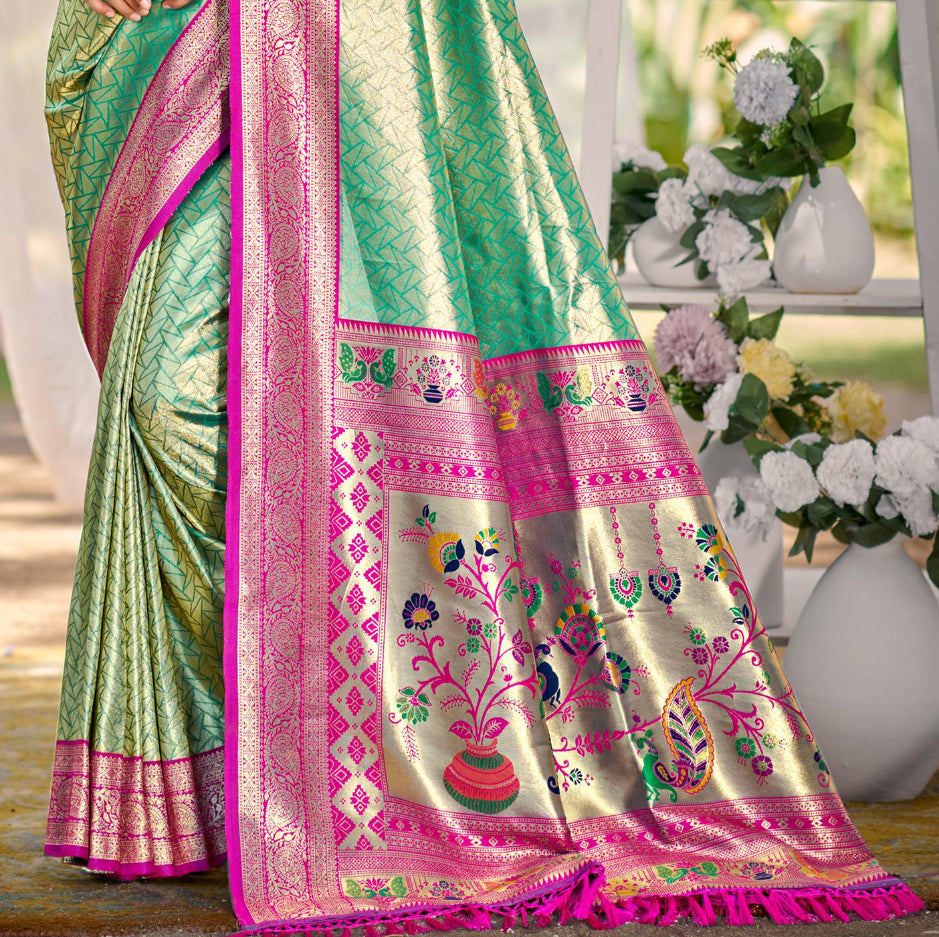Green Color Kanjivaram Silk Saree With Effortless Style and Everyday Grace