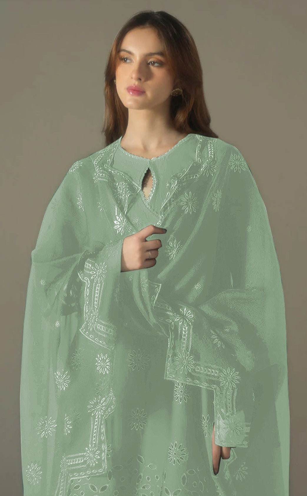 Green Heavy Designer Suit With Heavy Embroidery Work