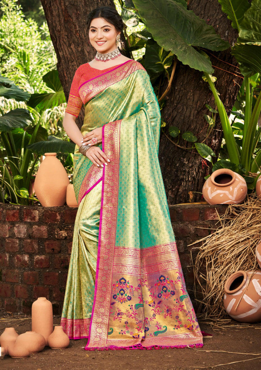 Green Kanjivaram Silk Saree With Effortless Style and Everyday Grace