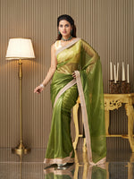 Green Net Fancy Designer Bollywood Party Saree