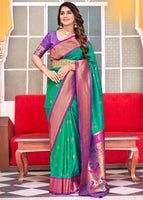 Green Paithni Silk Saree with Jacquard Woven work