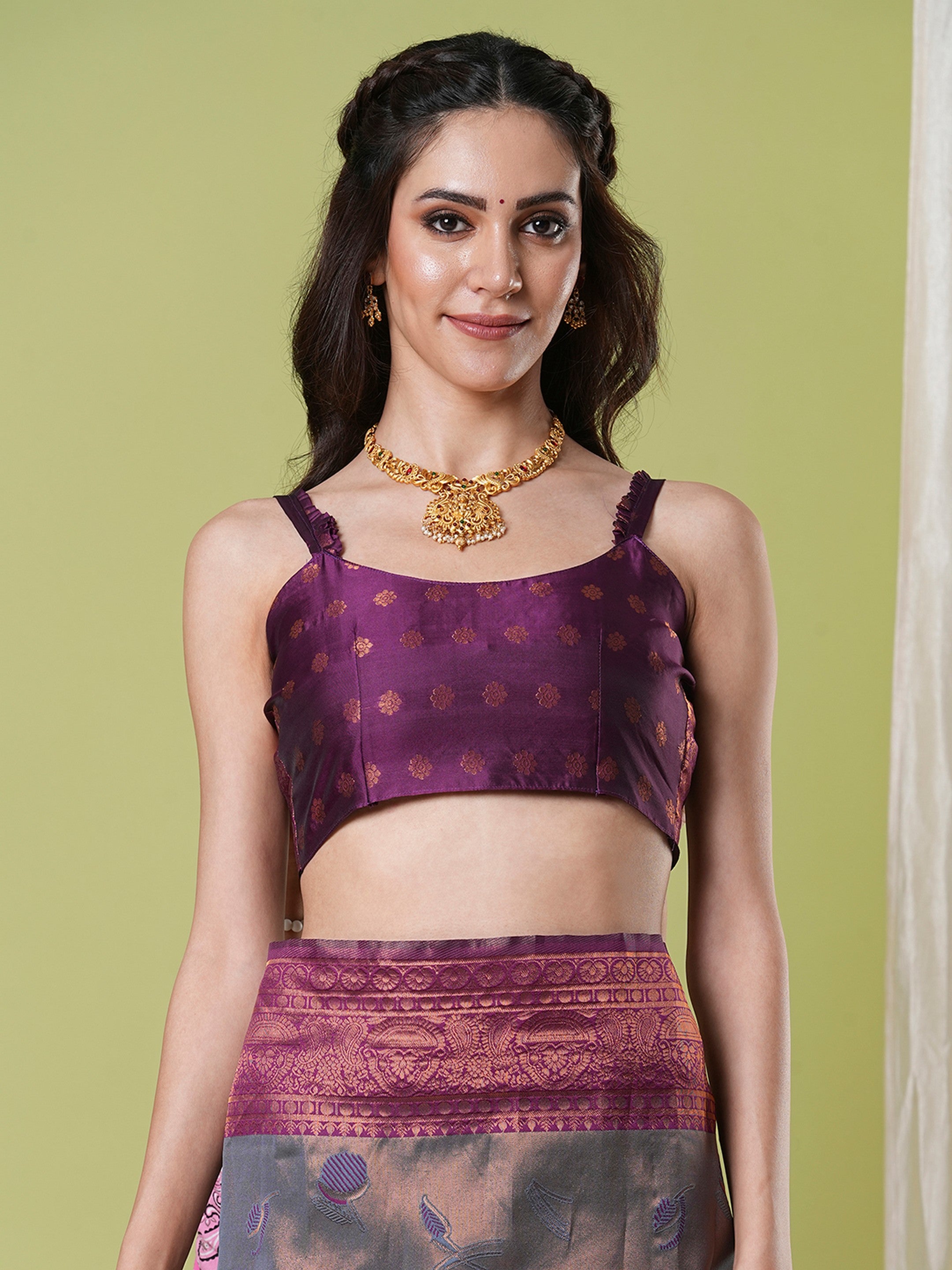 Grey Banarasi Silk Saree With Beautiful Jacquard Designer Work