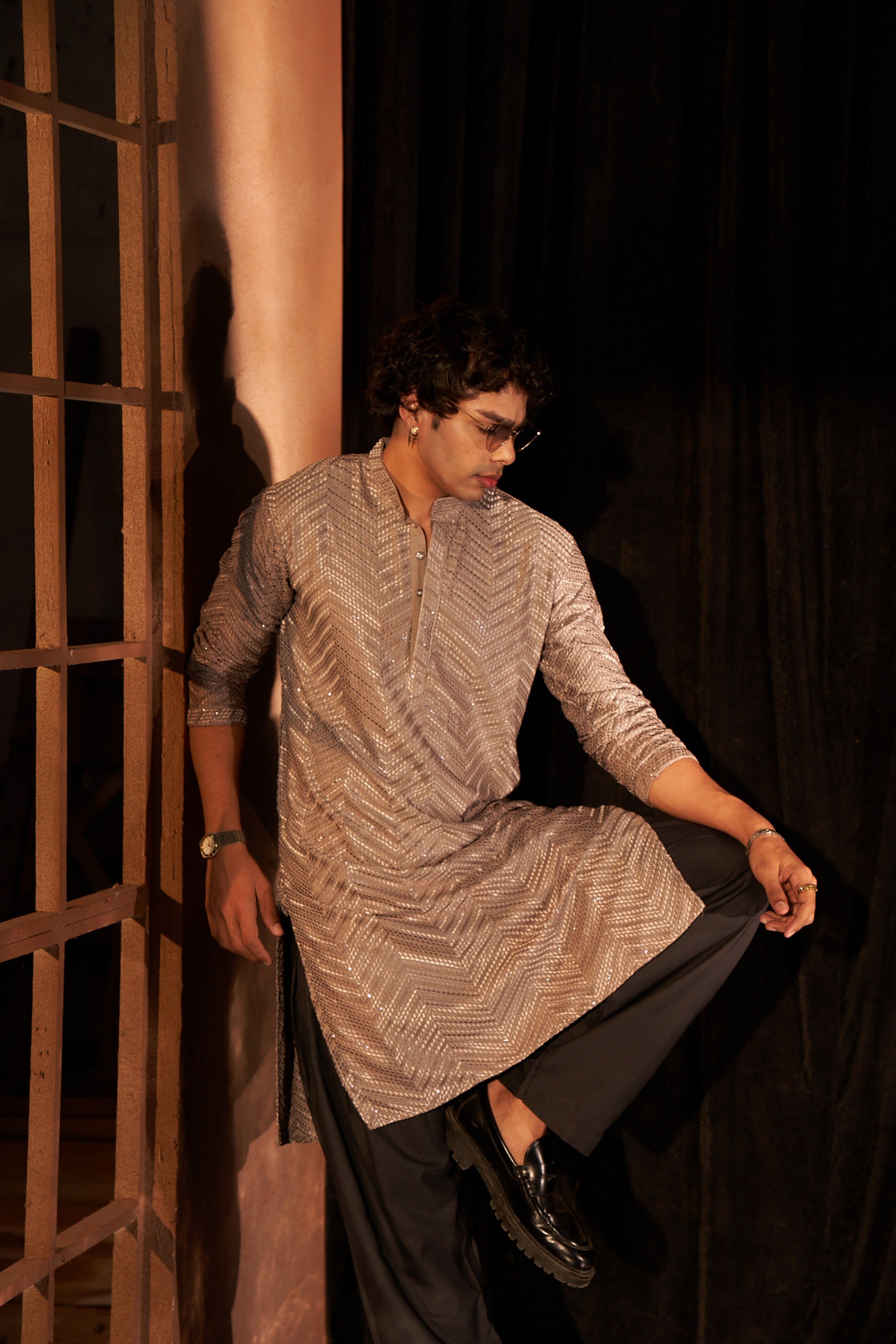 Grey Color Chikankari Viscose Kurta Payjama – Elegant Traditional Wear