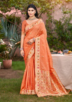 Heirloom Green Assam Silk Meenakari Festival Saree