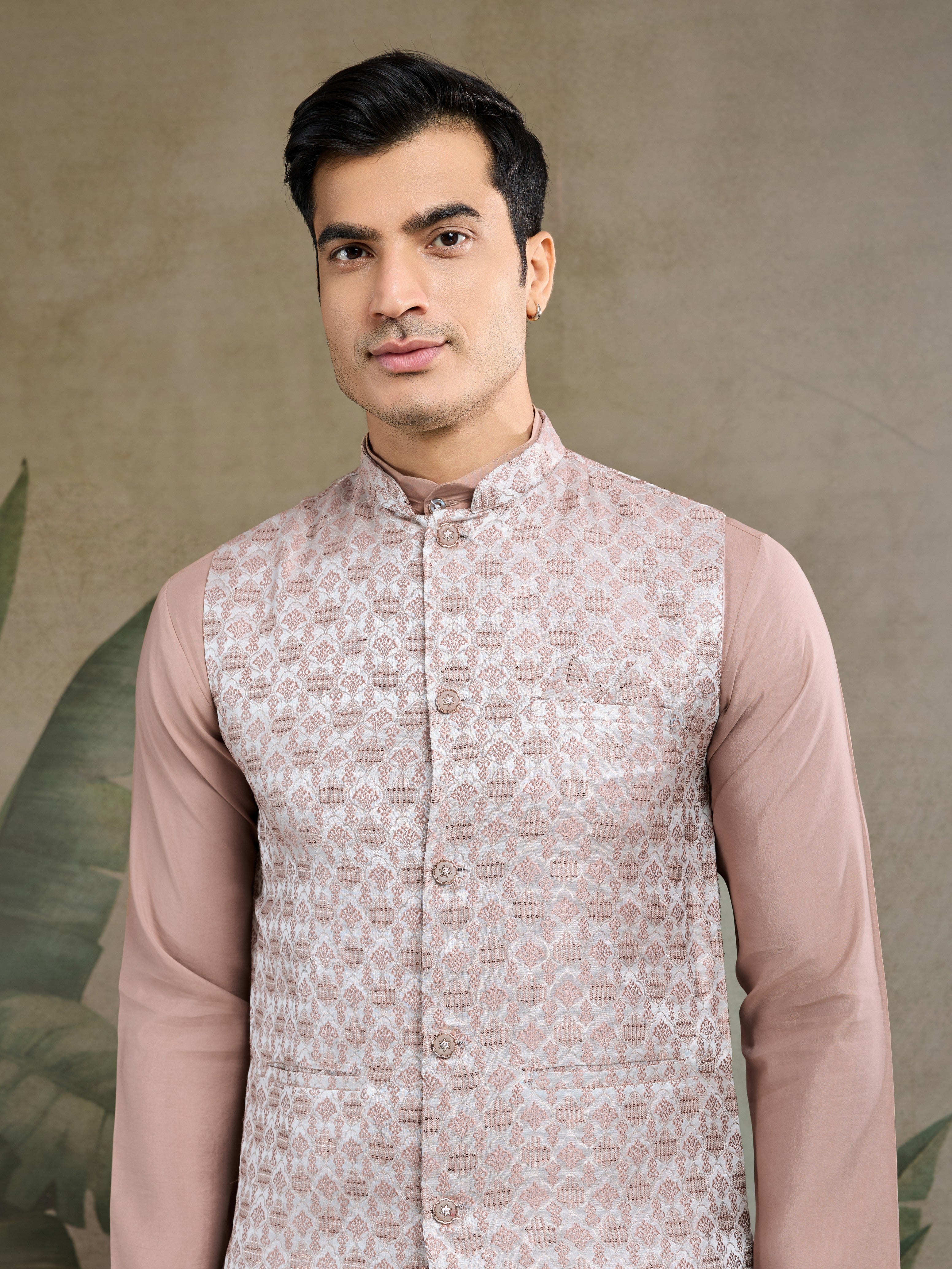 Ivory Ethnic Ceremonial Kurta with Jacket