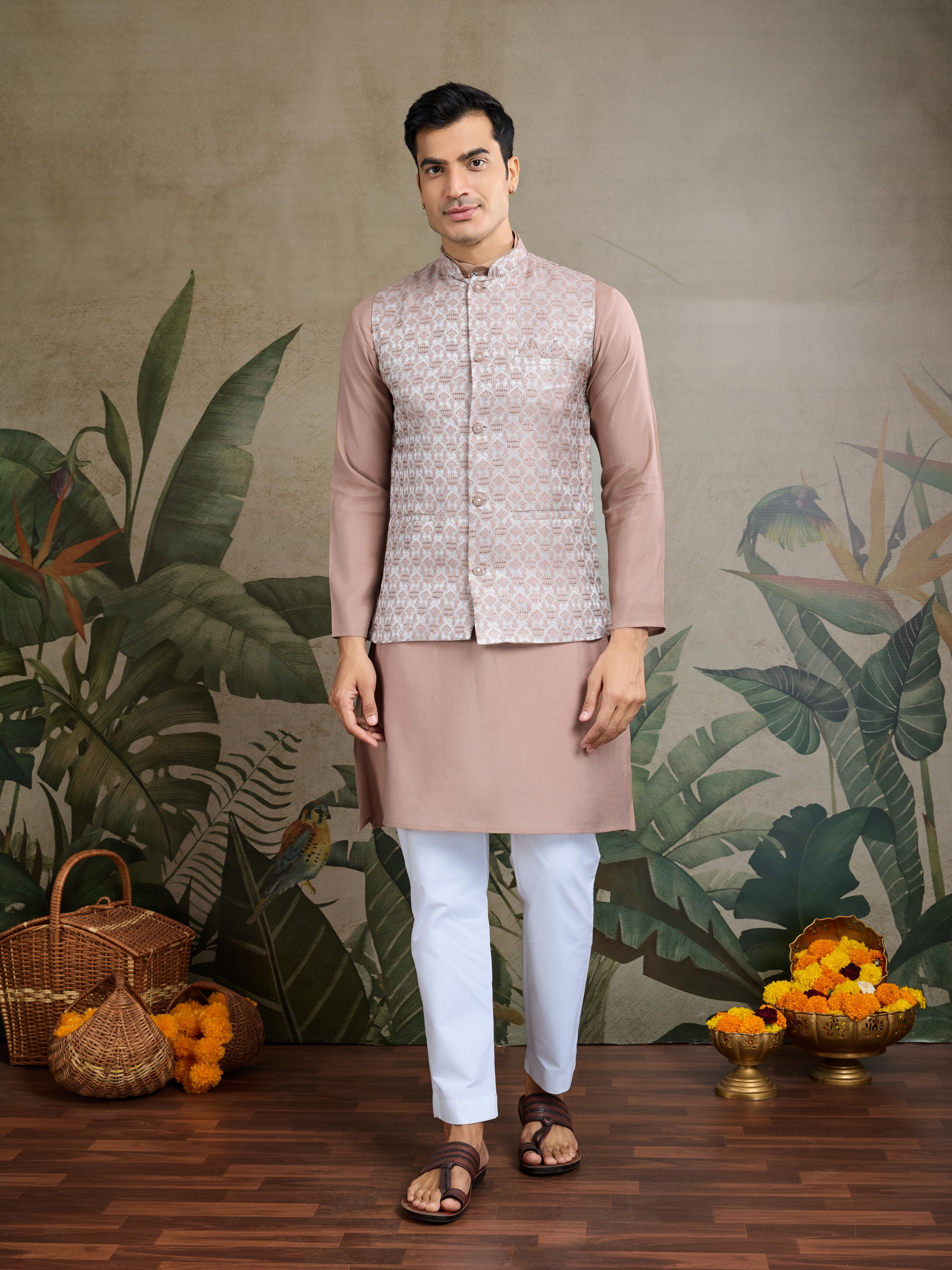 Ivory Ethnic Ceremonial Kurta with Jacket