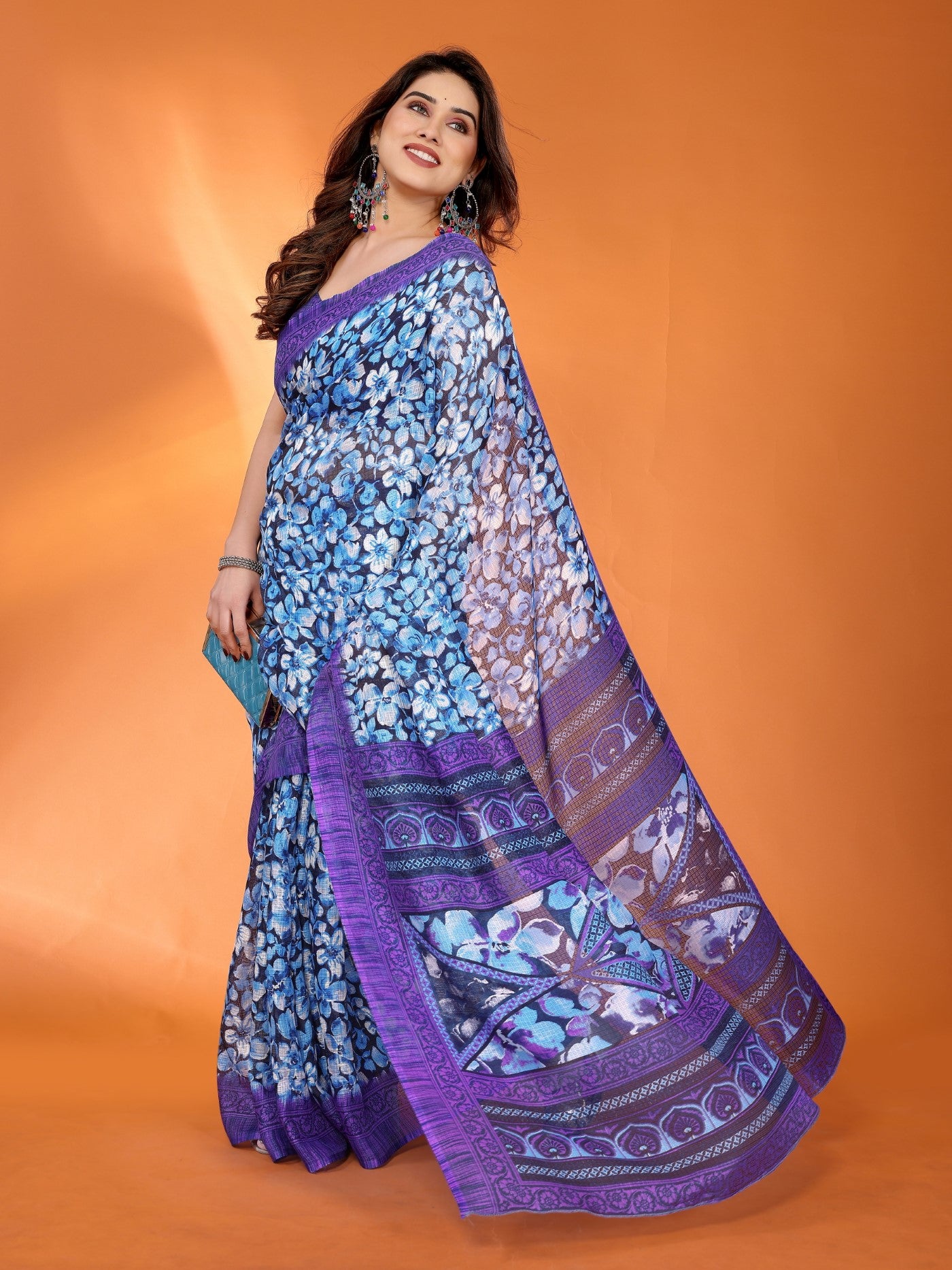 Jamun Kota Doriya Saree With Traditional Printed Design