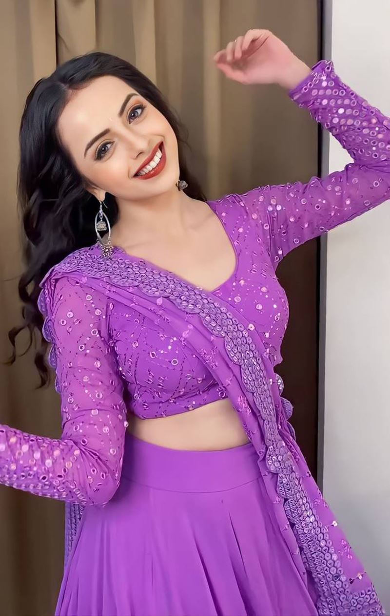 Lavender Lehenga Choli With Embroidery Work