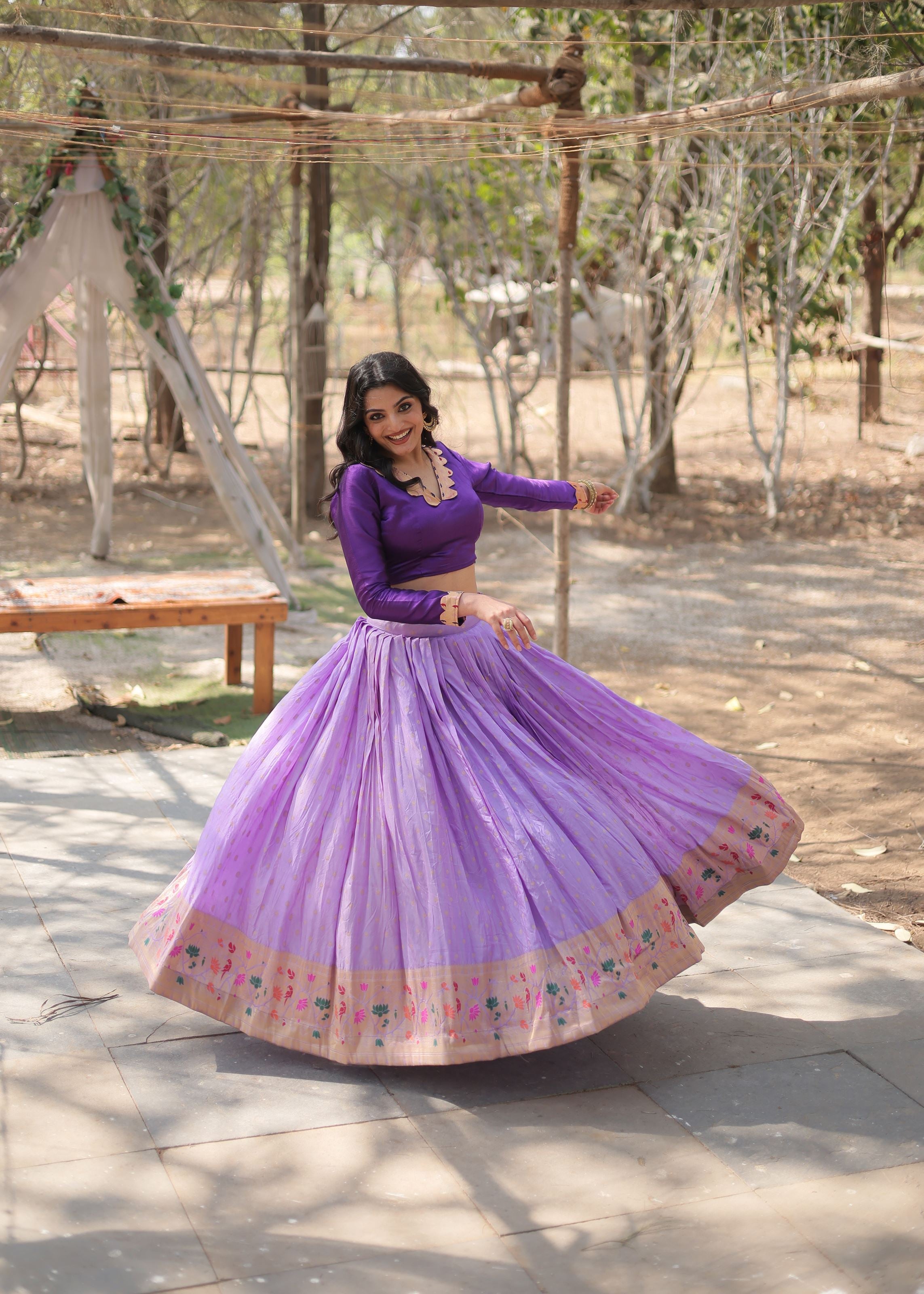 Lavender Lehenga Choli with Heavy Embroidery work