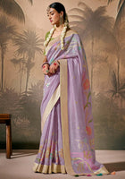 Lavender Silk Saree With  Jacquard Woven