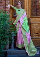 Lavender Soft Silk Saree with Jacquard Woven Work