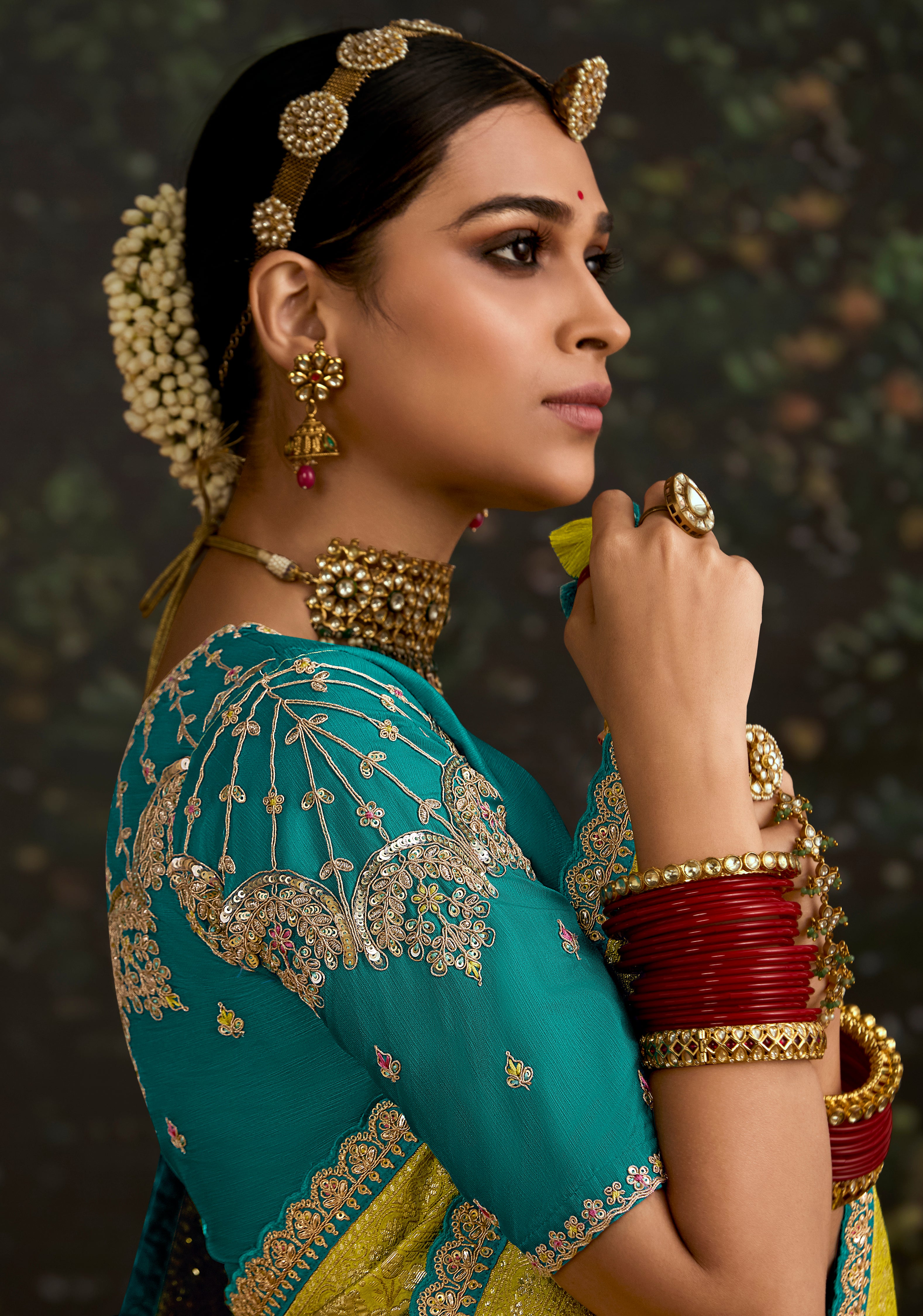 Lemon Dola Silk Saree With  Jacquard Woven with Embroidered Lace Border