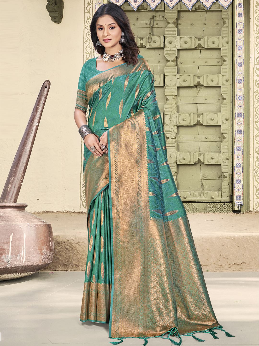 Light Green Festival Silk Saree