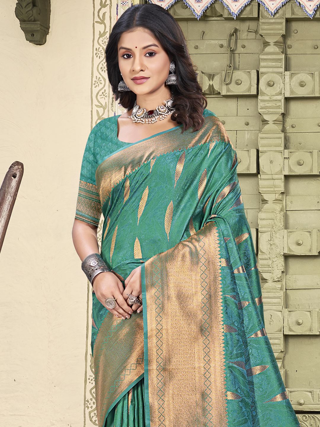 Light Green Festival Silk Saree