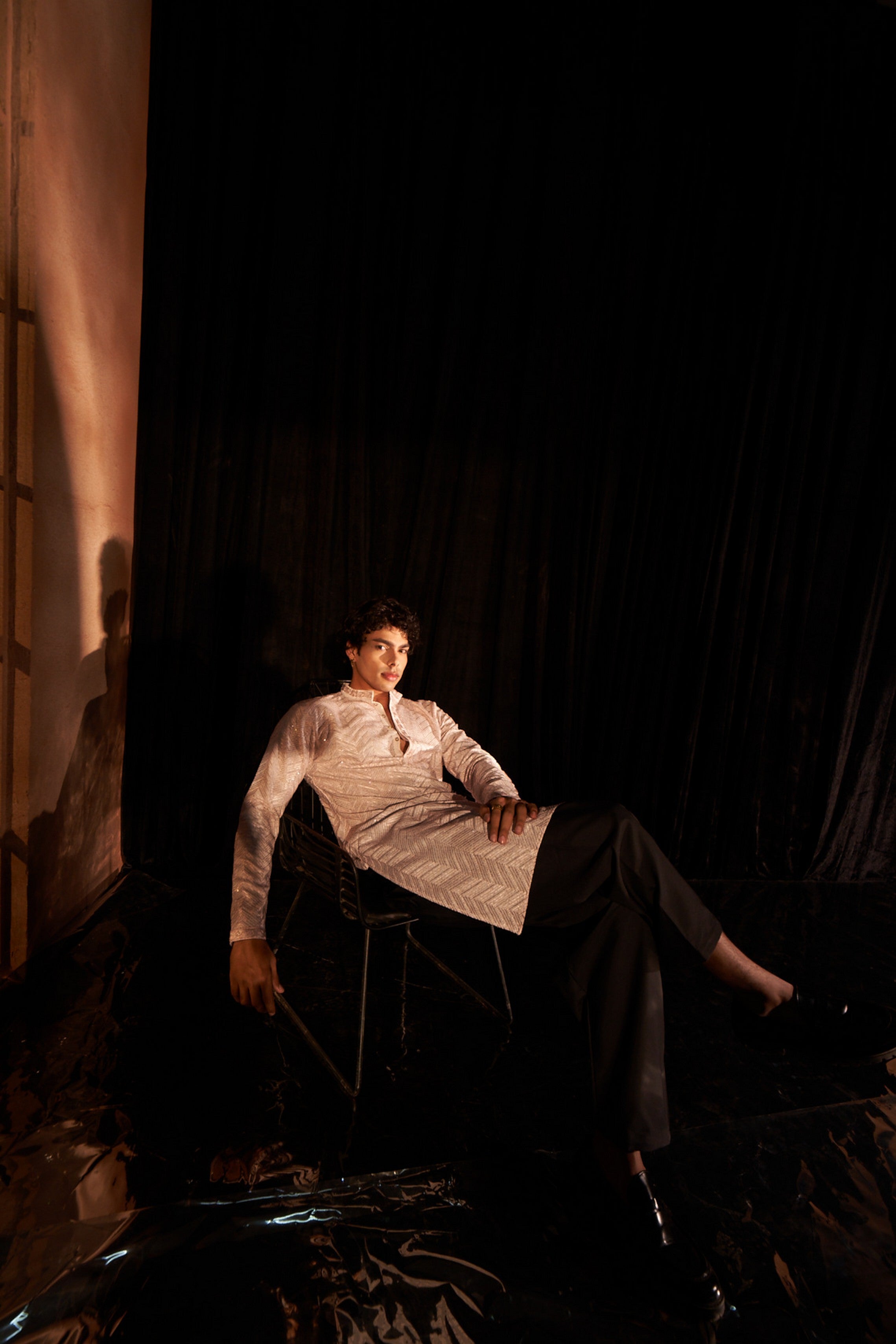 Light Pink Chikankari Viscose Kurta Payjama – Soft Hue, Rich Detailing