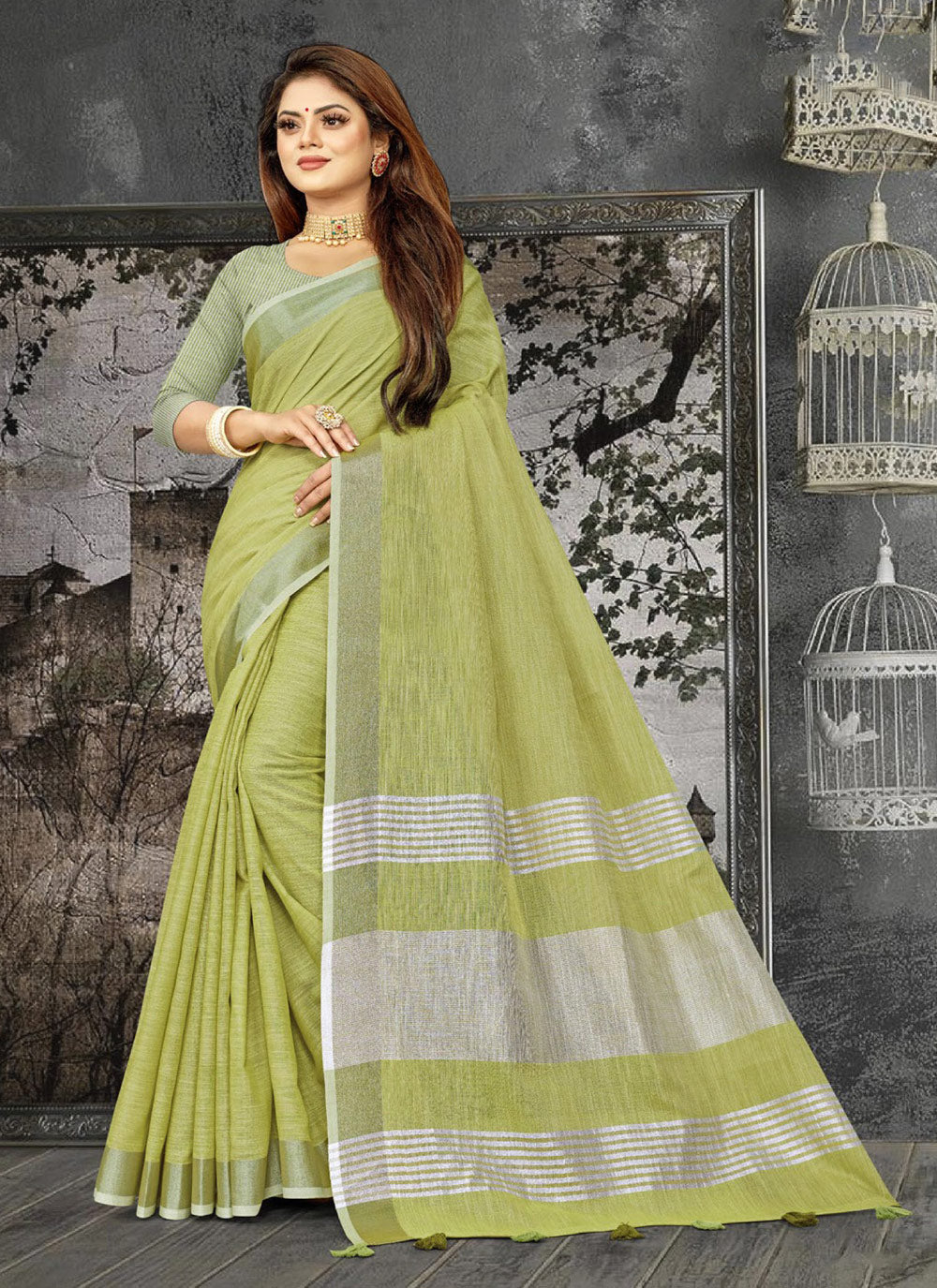 Linen Saree