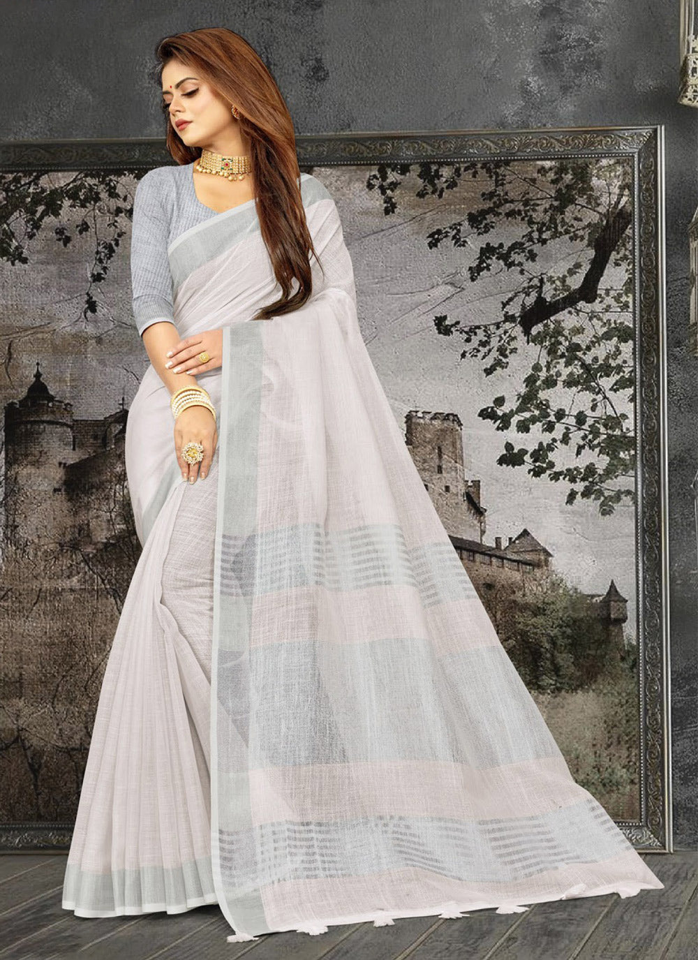 Linen Saree