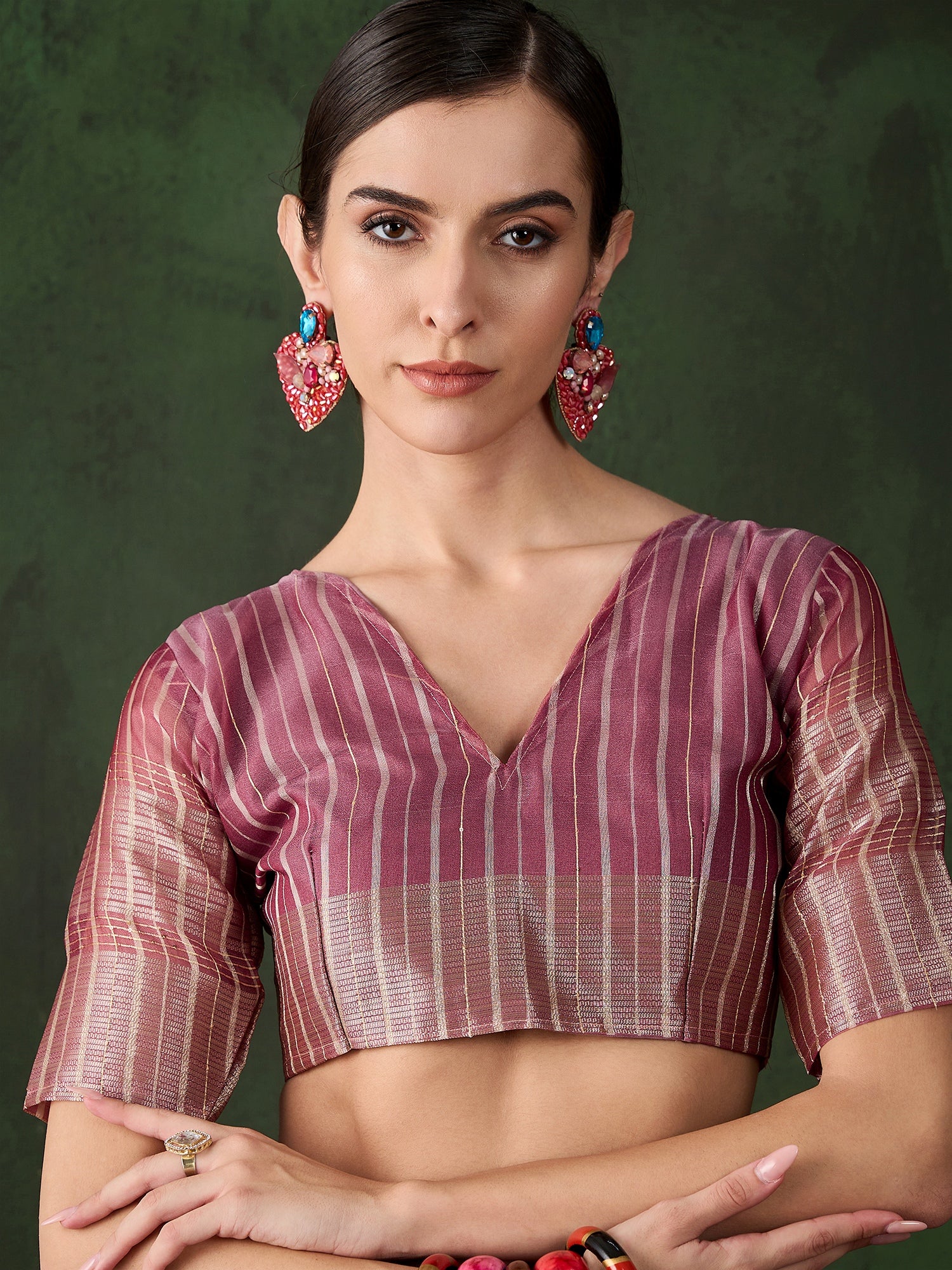 Magenta Khadi Organza Ethnic Woven Designer Saree For Festive Looks