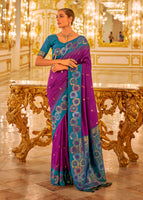 Magenta Soft Silk Saree With  Jacquard Woven Work