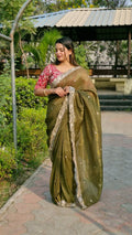 Mahendi Colour Candy Crush Silk Embroidery Work Saree