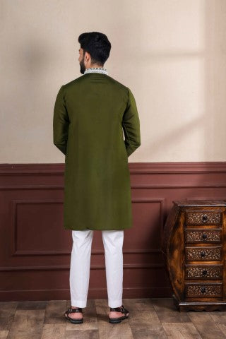 Mahendi Partywear Kurta Pajama with Designer Embroidery