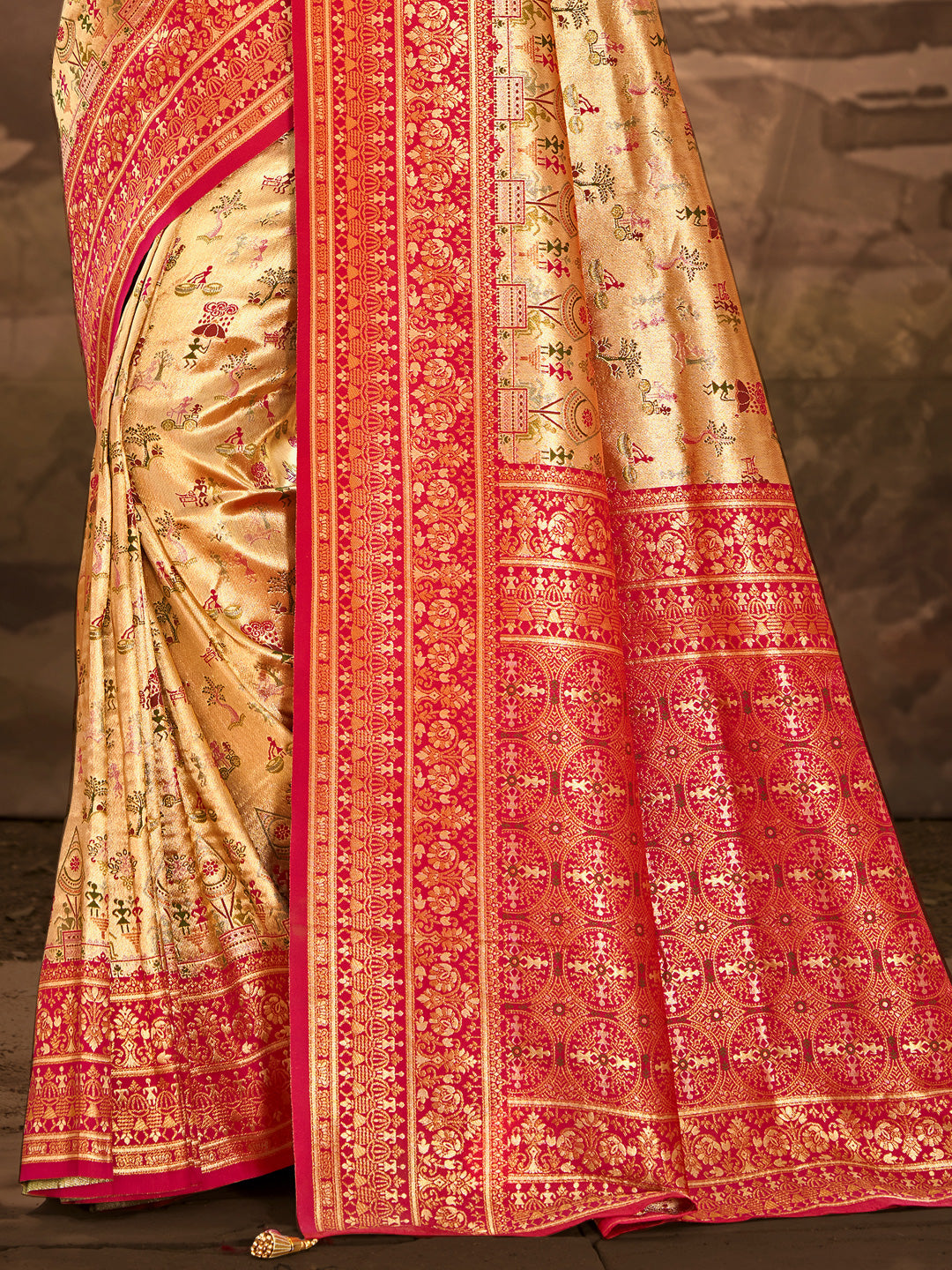 Majestic Multi Color Dharmavaram Silk Festival Saree for Women