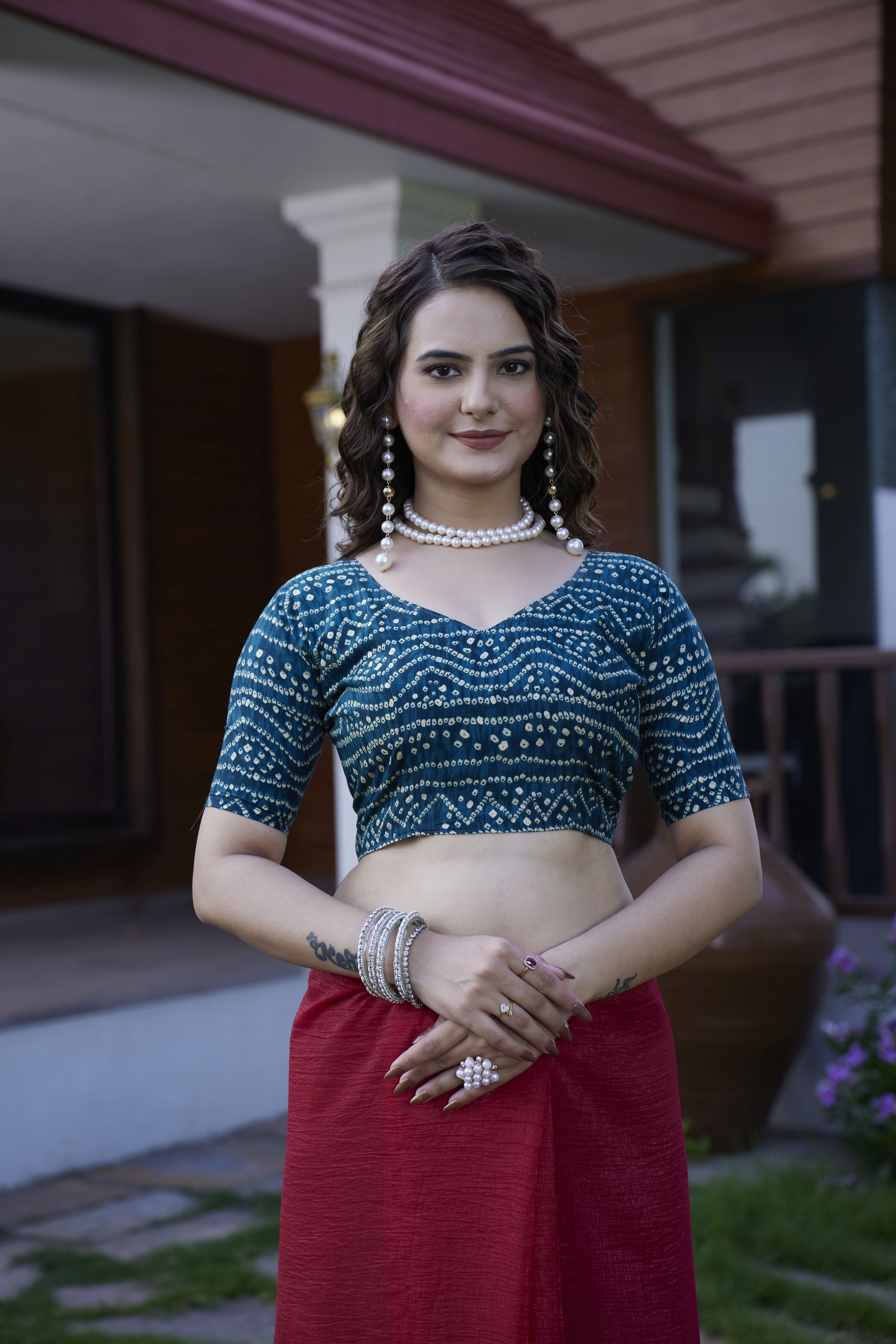 Maroon Chiffon Beautiful Heavy Traditonal Rich Festive Saree