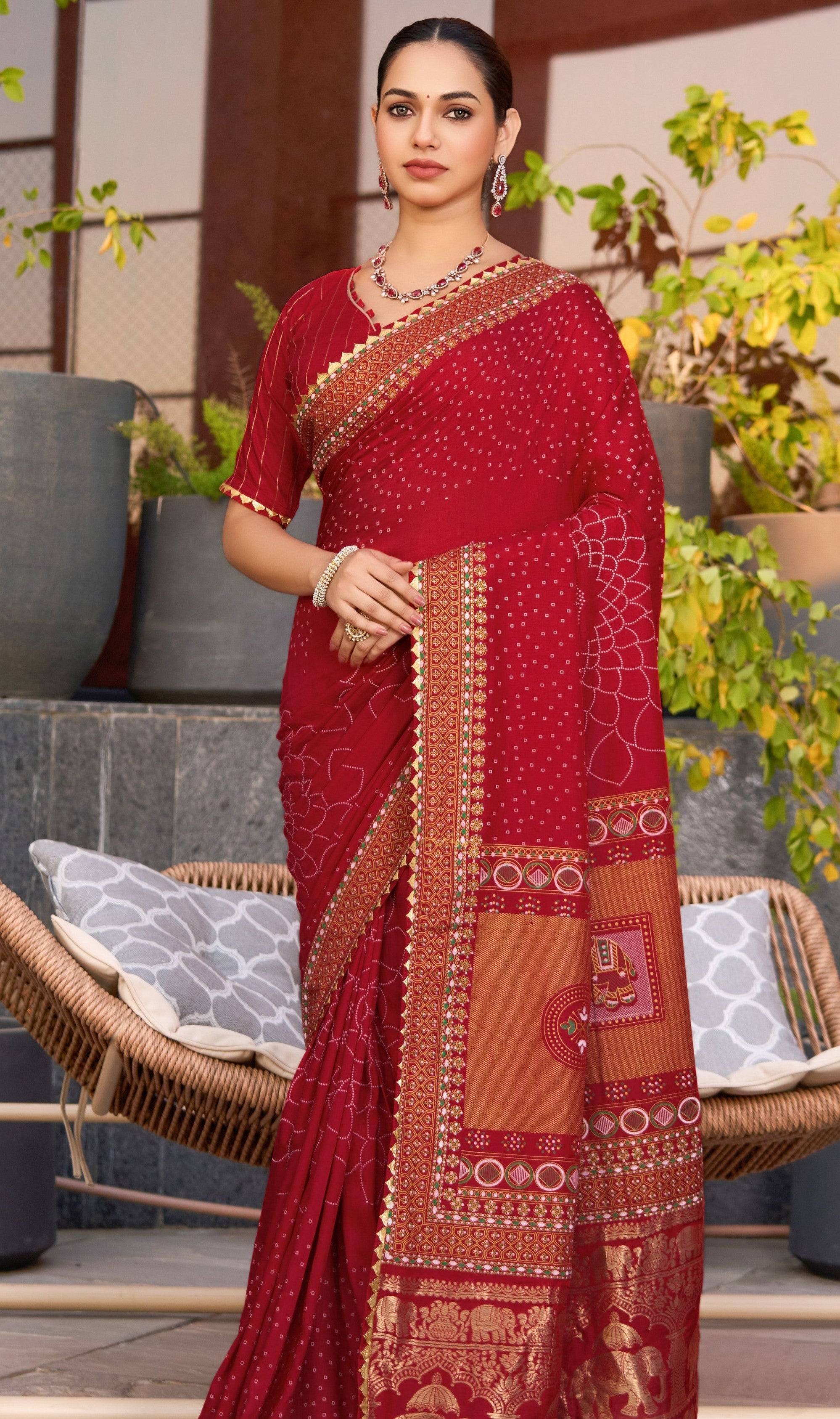 Maroon Cotton Silk Woven Designer With Table And Foil Printed Partywear Saree