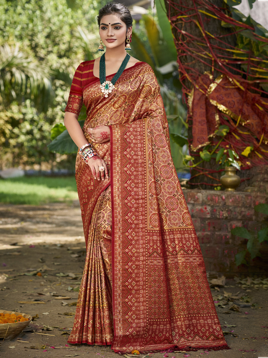 Maroon Dharmavaram Silk Saree With Classic Drape and Refined Beauty