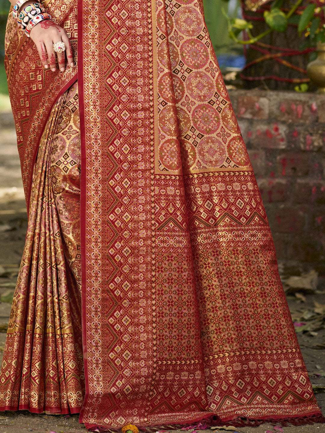Maroon Dharmavaram Silk Saree With Classic Drape and Refined Beauty