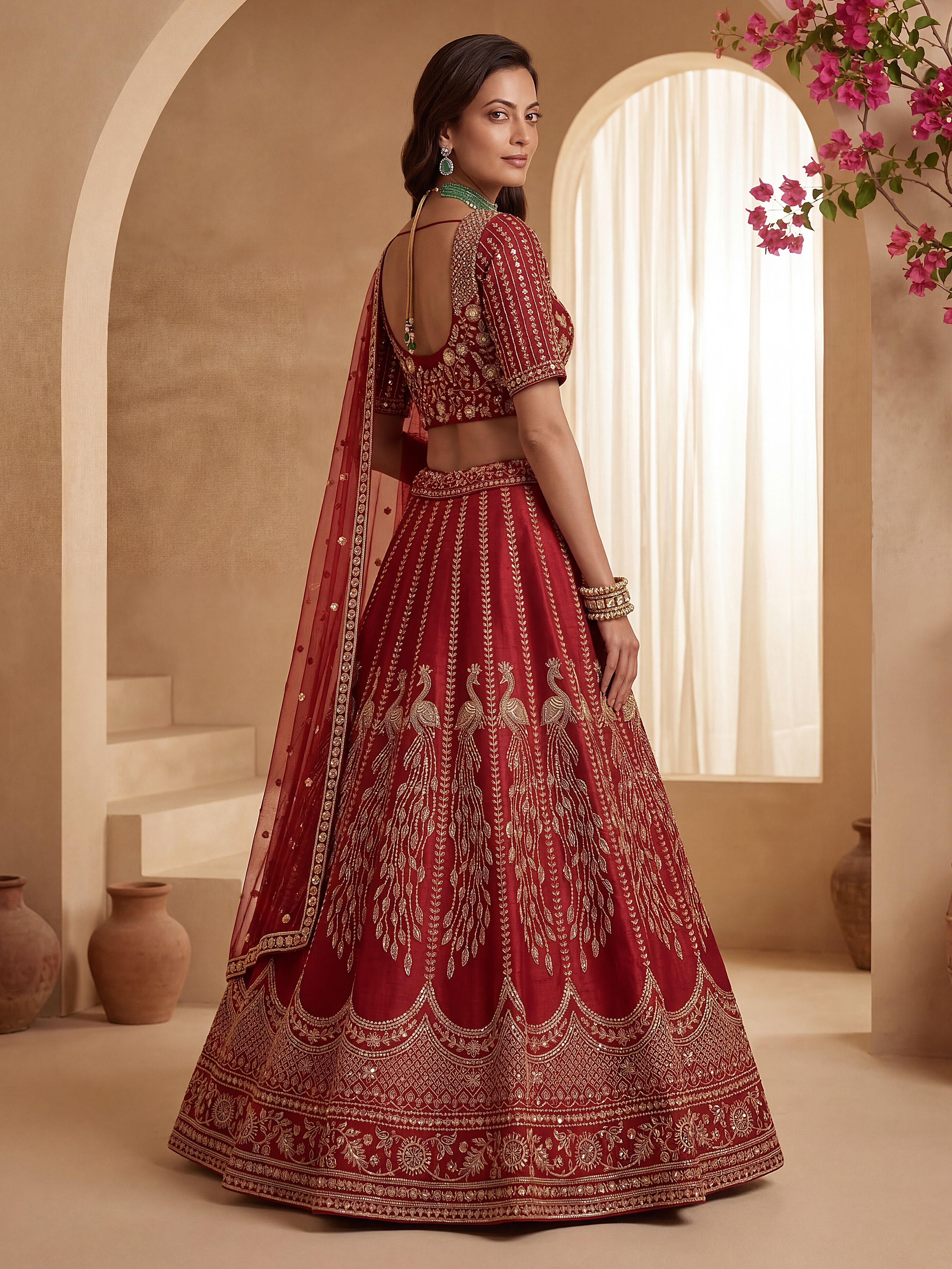 Maroon Gadhwal Silk Lehenga Choli With Hand Work With Sequins Heavy Embroidery Work