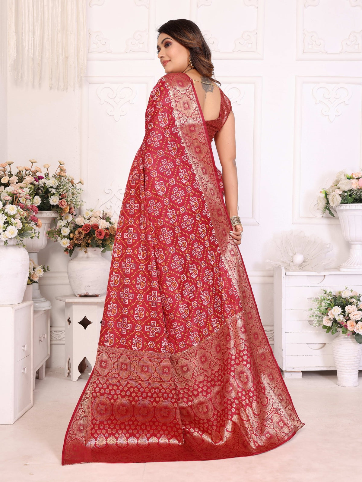 Maroon Soft Satin Silk Saree With Classic Allover Zari Weaving