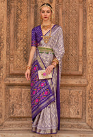 Mauve PV Silk Saree with  Printed