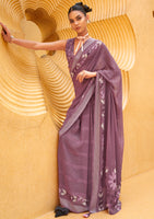 Mauve Silk Georgette Saree With  Printed