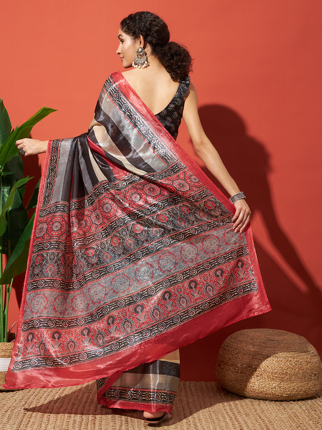 Multi Beautiful Tissue Designer Printed Festive Wear Saree