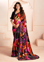 Multi Bemberg Georgette Elegant Designer Digital Printed Ceremonial Classy Saree