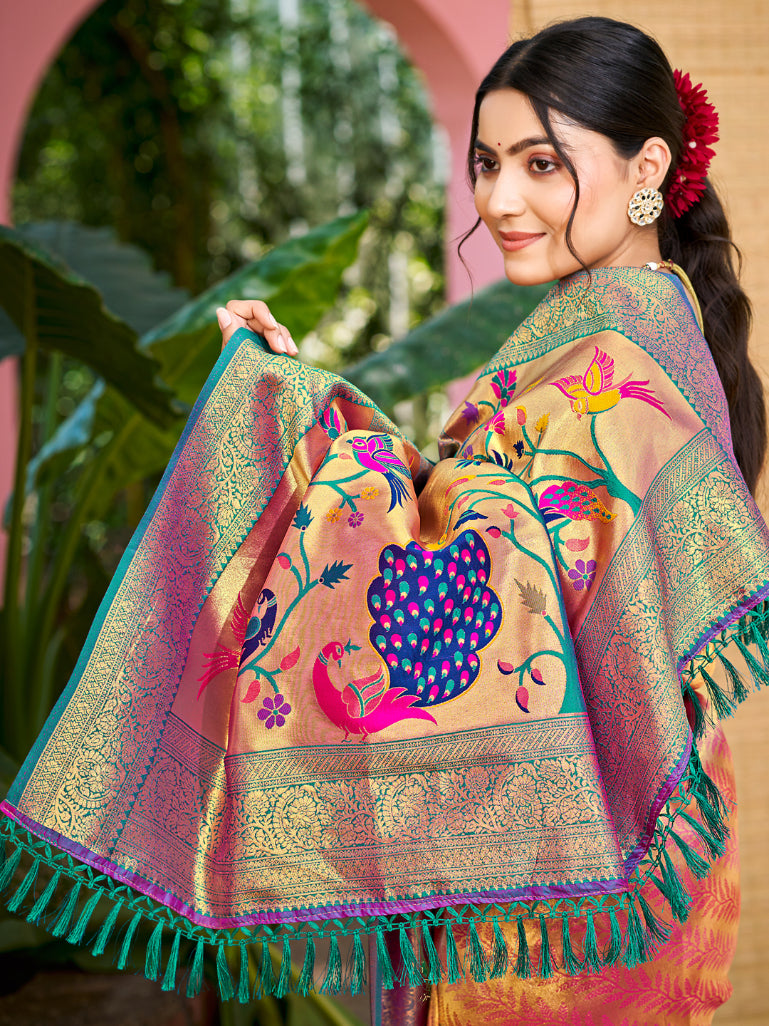Multi Color Kanjivaram Silk Saree With Heritage Vibes and Modern Appeal