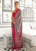 MultiColor Satin Crape Saree With  Digital Print