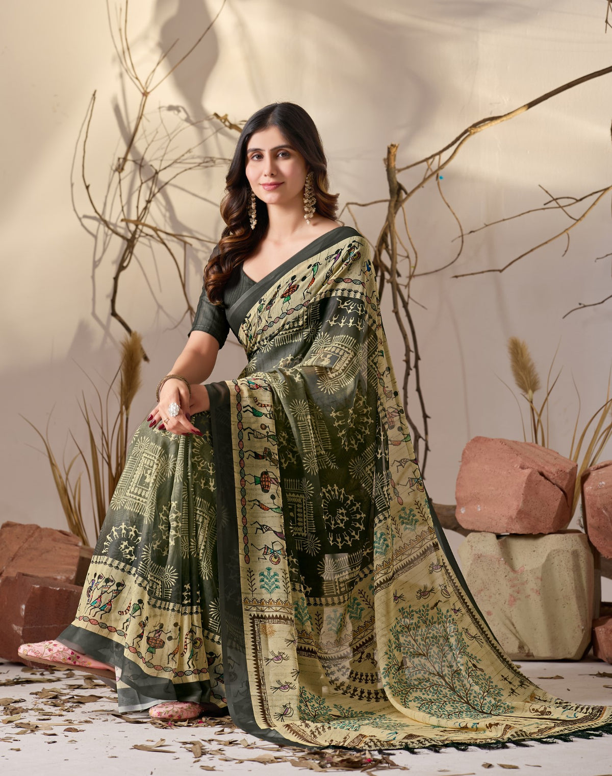 Multi Soft Georgette Saree With Digital Printed Premium Festive Saree