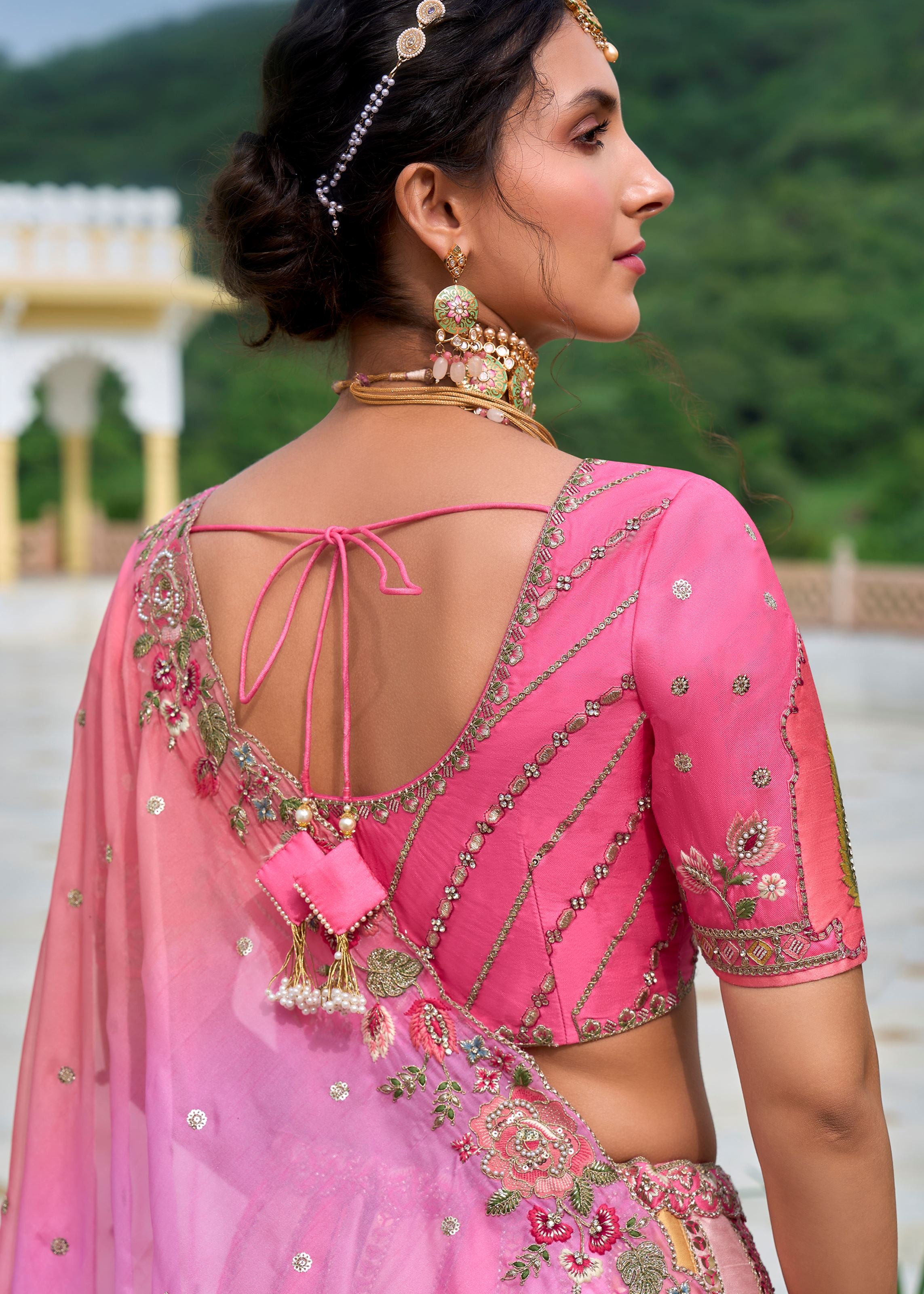 Multicolor Lehenga Choli With Heavy Thread Embroidery, Zari With Sequins Work