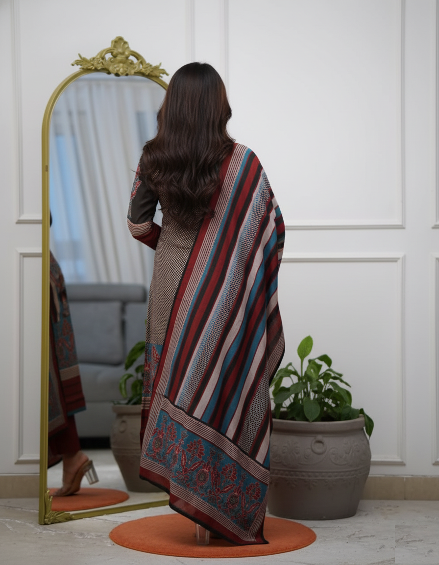 Multicolor Rayon Kurta Pant Set  Printed