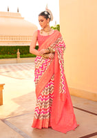 Multicolor Silk Saree With  Printed With Jacquard Woven Work
