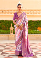 Multicolor Silk Saree With  Printed With Jacquard Woven Work