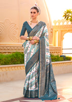Multicolor Silk Saree With  Printed With Jacquard Woven Work