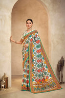 Multy Crepe Silk Position Digital Foil Printed Saree